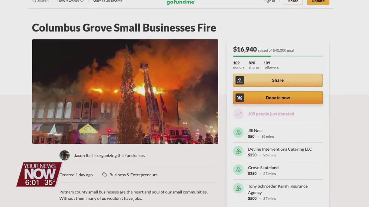 Community organizes two fundraisers to support Columbus Grove businesses lost in a fire